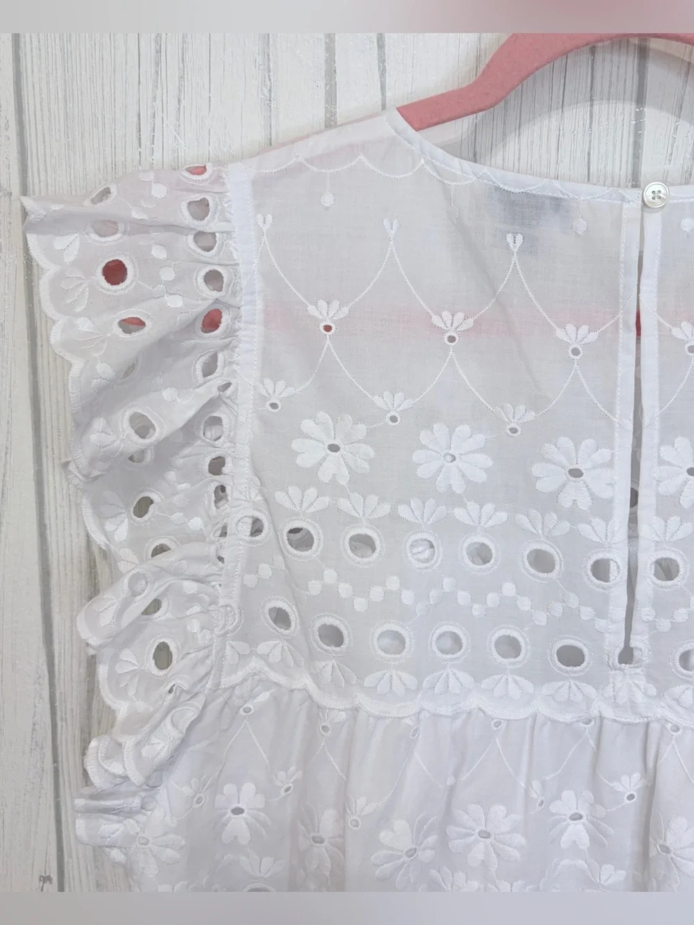 KATE SPADE NY NWOT White Cotton‎ Eyelet Ruffle Top, XL ($179)